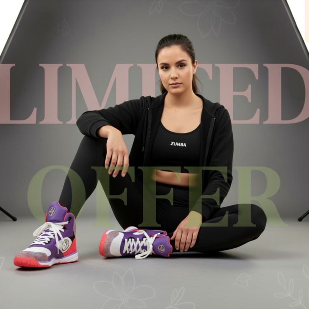 Zumba Fitness Energy Boom Sneakers in Lavender and Yellow